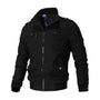 Herren Bomberjacke mit Reißverschluss und Taschen-Schwarz-M-Luzern Mode