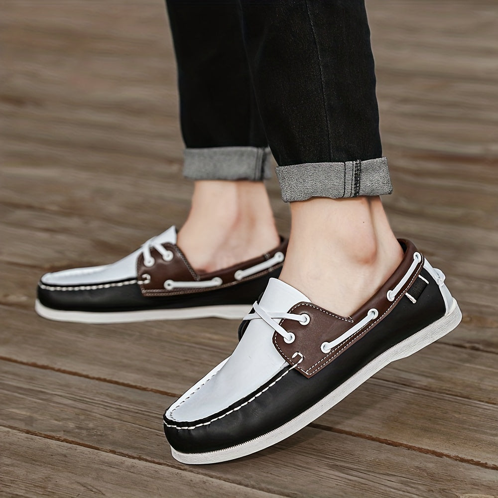Herren Bootschoenen | Veganes Leder | Slip-On | Einfarbig | Robust | Grip-Luzern Mode