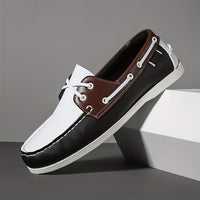 Herren Bootschoenen | Veganes Leder | Slip-On | Einfarbig | Robust | Grip-Luzern Mode