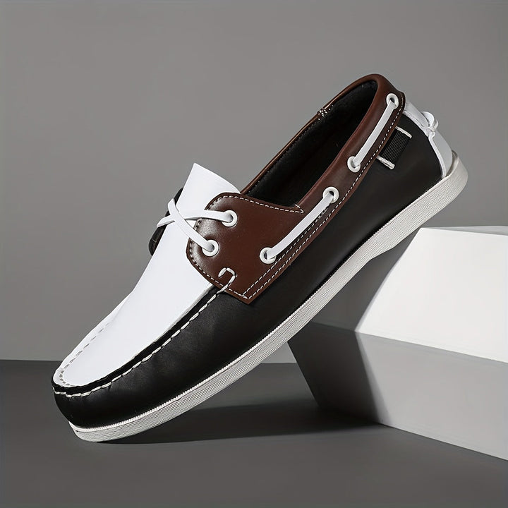 Herren Bootschoenen | Veganes Leder | Slip-On | Einfarbig | Robust | Grip-Luzern Mode