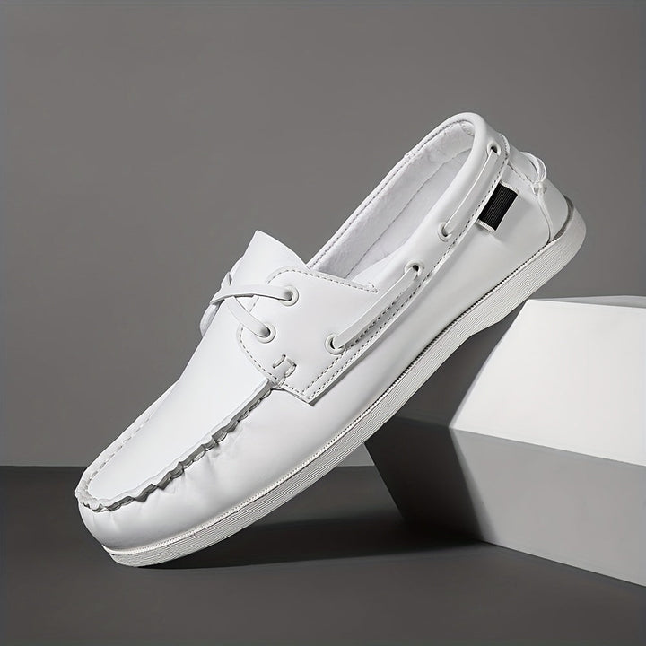 Herren Bootschoenen | Veganes Leder | Slip-On | Einfarbig | Robust | Grip-Luzern Mode
