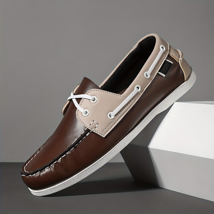 Herren Bootschoenen | Veganes Leder | Slip-On | Einfarbig | Robust | Grip-Luzern Mode
