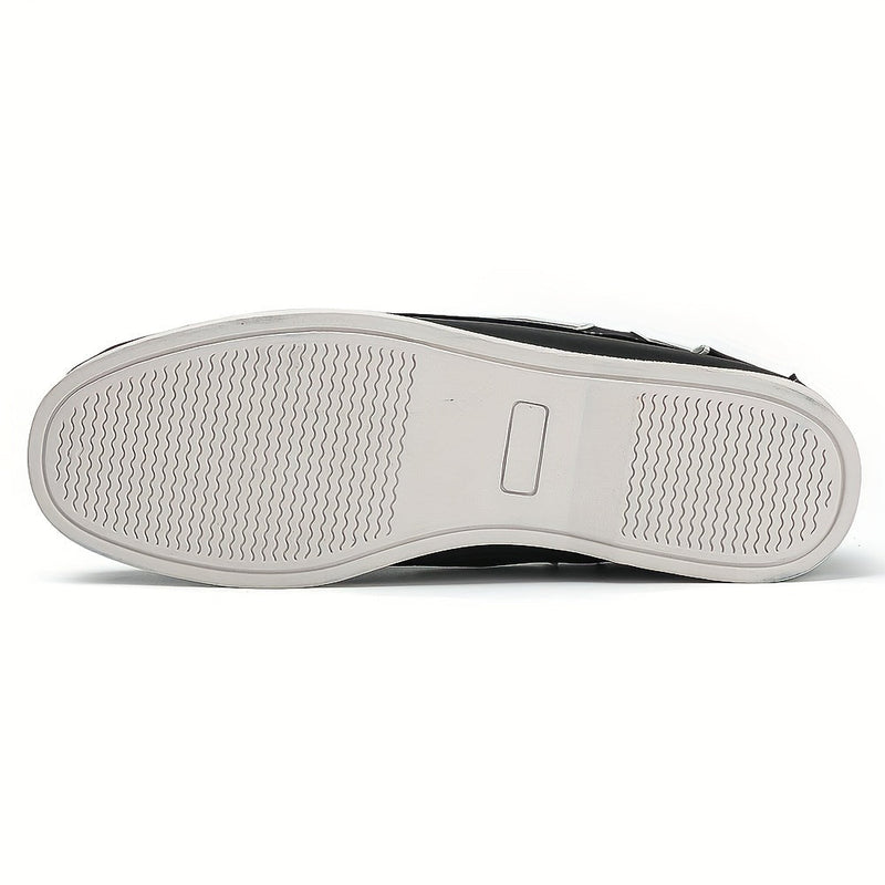 Herren Bootschoenen | Veganes Leder | Slip-On | Einfarbig | Robust | Grip-Luzern Mode