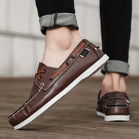 Herren Bootschoenen | Veganes Leder | Slip-On | Einfarbig | Robust | Grip-Luzern Mode