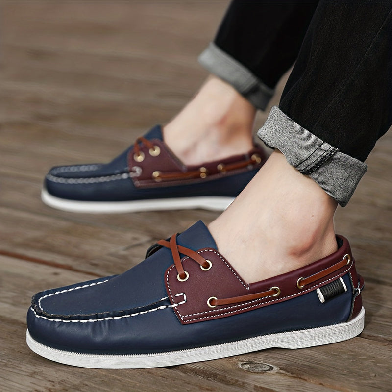 Herren Bootschoenen | Veganes Leder | Slip-On | Einfarbig | Robust | Grip-Luzern Mode