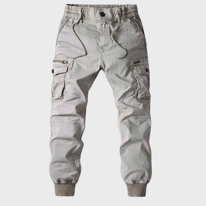 Herren Cargohose mit Taschen - Bequeme Freizeithose kaufen-Hellgrau-29-Luzern Mode