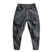 Herren Cargohose | Lang | Elastisch | Schnelltrocknend | Taschen | Stark-Grau-M-Luzern Mode
