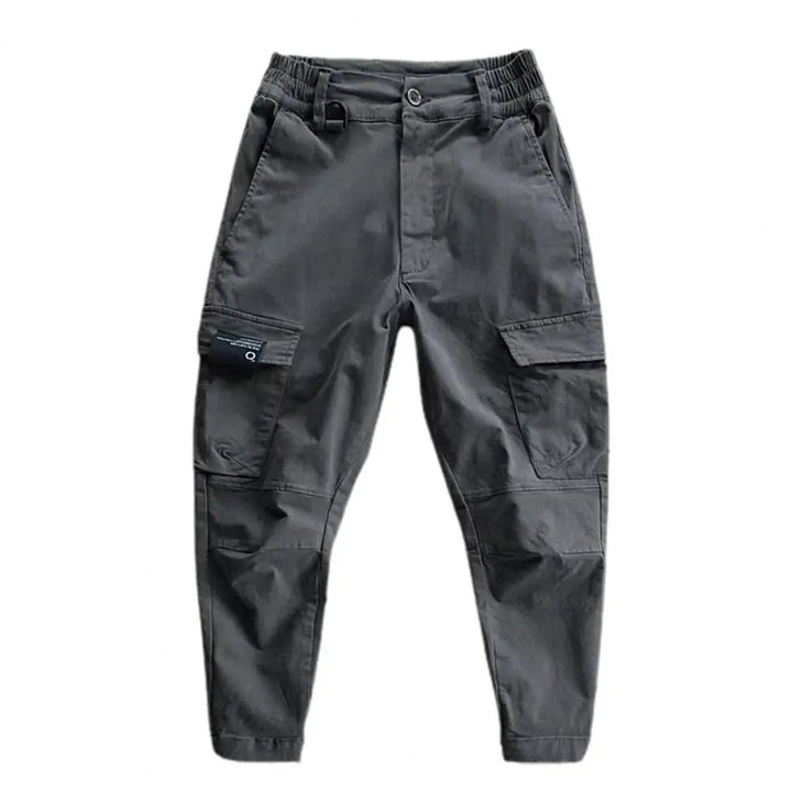 Herren Cargohose | Lang | Elastisch | Schnelltrocknend | Taschen | Stark-Grau-M-Luzern Mode