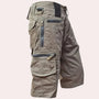 Herren-Cargo-Shorts | Locker | Knielang | Robust | Einfarbig | Taschen-Khaki-XS-Luzern Mode
