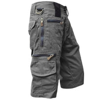 Herren Cargo-Shorts | Reißverschluss | Taschen | Robust | Einheitlich | Reguläre Passform-Grau-S-Luzern Mode