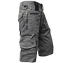 Herren Cargo-Shorts | Reißverschluss | Taschen | Robust | Einheitlich | Reguläre Passform-Grau-S-Luzern Mode