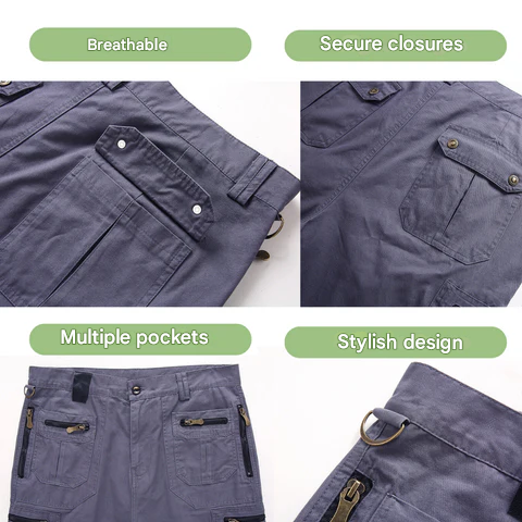Herren Cargo-Shorts | Reißverschluss | Taschen | Robust | Einheitlich | Reguläre Passform-Luzern Mode