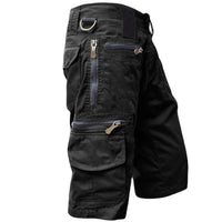 Herren Cargo-Shorts | Reißverschluss | Taschen | Robust | Einheitlich | Reguläre Passform-Schwarz-S-Luzern Mode