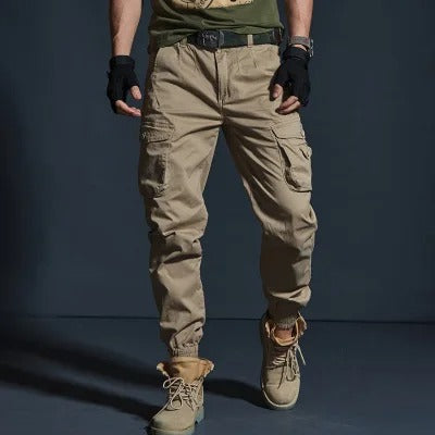 Herren Cargohose mit Taschen - Bequeme Outdoor-Hose-Braun-S-Luzern Mode