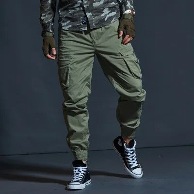 Herren Cargohose mit Taschen - Bequeme Outdoor-Hose-Grün-S-Luzern Mode