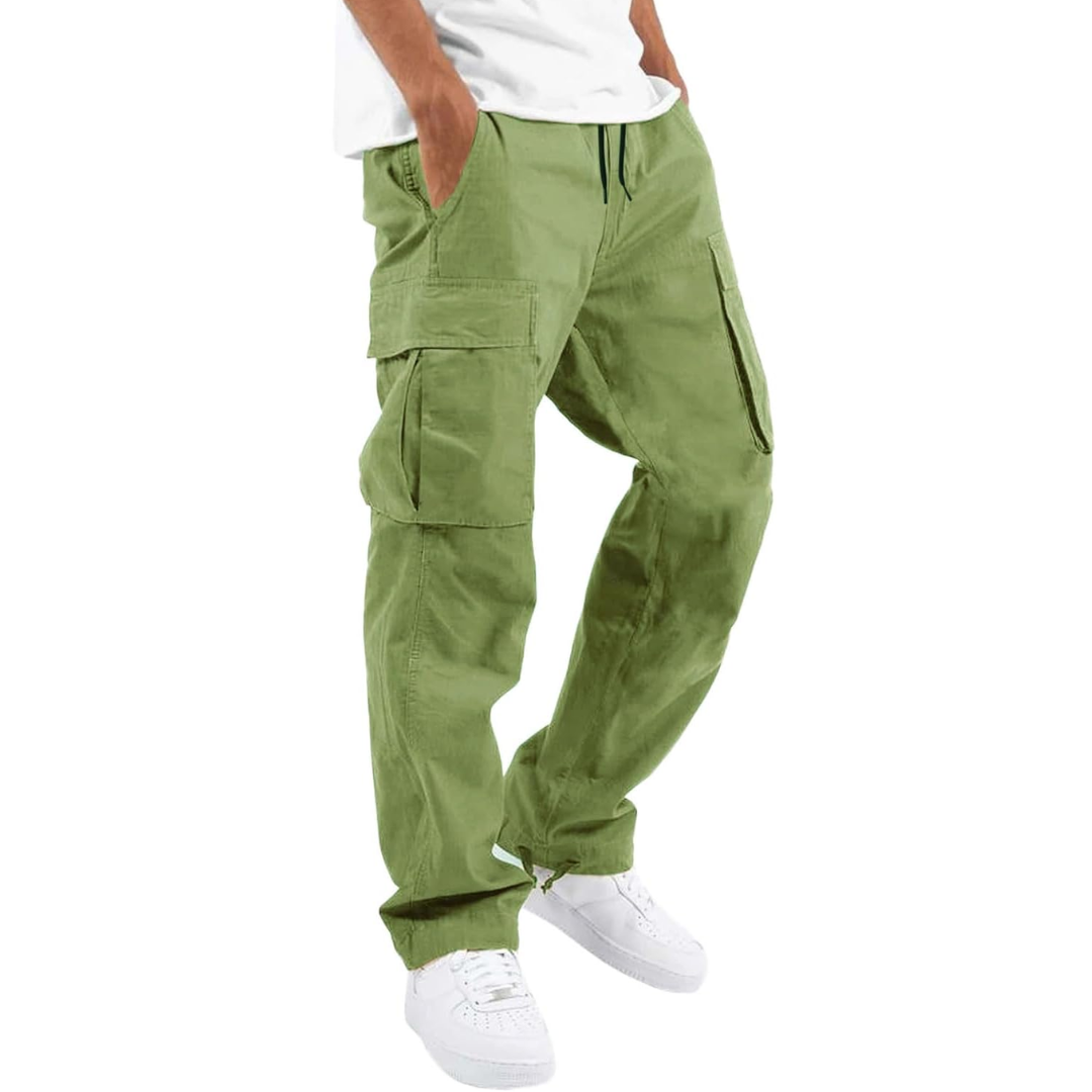 Herren Cargohose mit Taschen - Bequeme Freizeithose-Grün-S-Luzern Mode