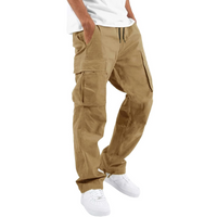Herren Cargohose mit Taschen - Bequeme Freizeithose-Khaki-S-Luzern Mode