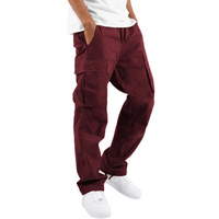 Herren Cargohose mit Taschen - Bequeme Freizeithose-Rot-S-Luzern Mode