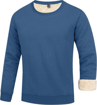 Herren Sweatshirt Rundhals Baumwolle Freizeitmode-Blau-S-Luzern Mode