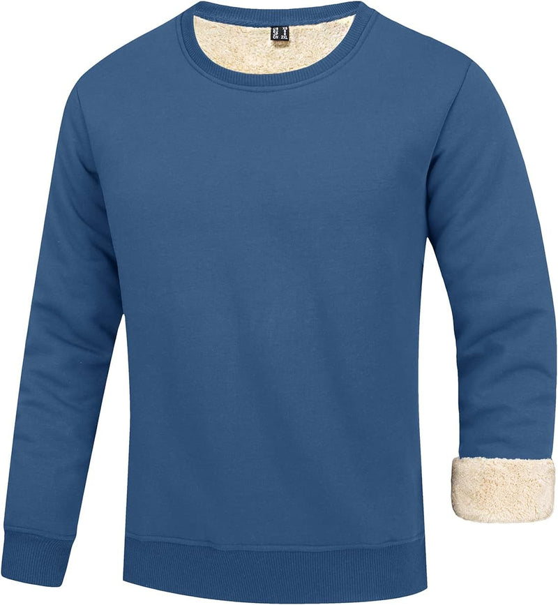 Herren Sweatshirt Rundhals Baumwolle Freizeitmode-Blau-S-Luzern Mode