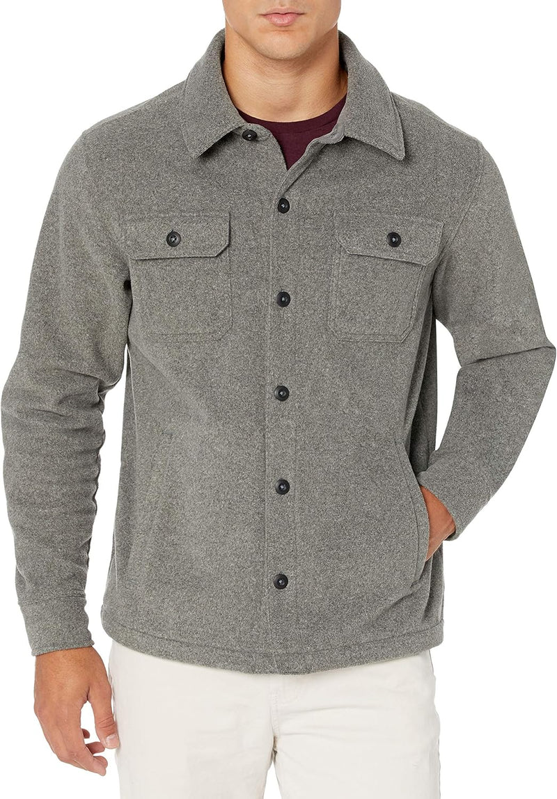 Herren Flanellhemd kariert mit Knopfleiste und Taschen-Grau-S-Luzern Mode