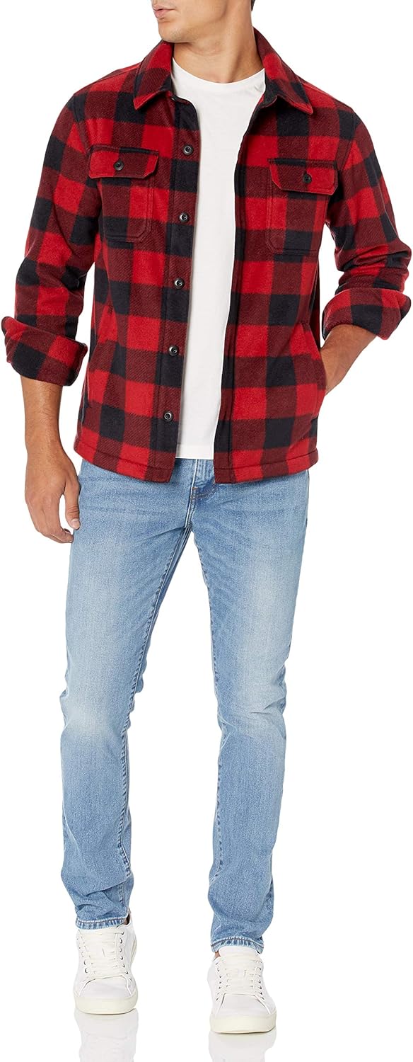Herren Flanellhemd kariert mit Knopfleiste und Taschen-Luzern Mode