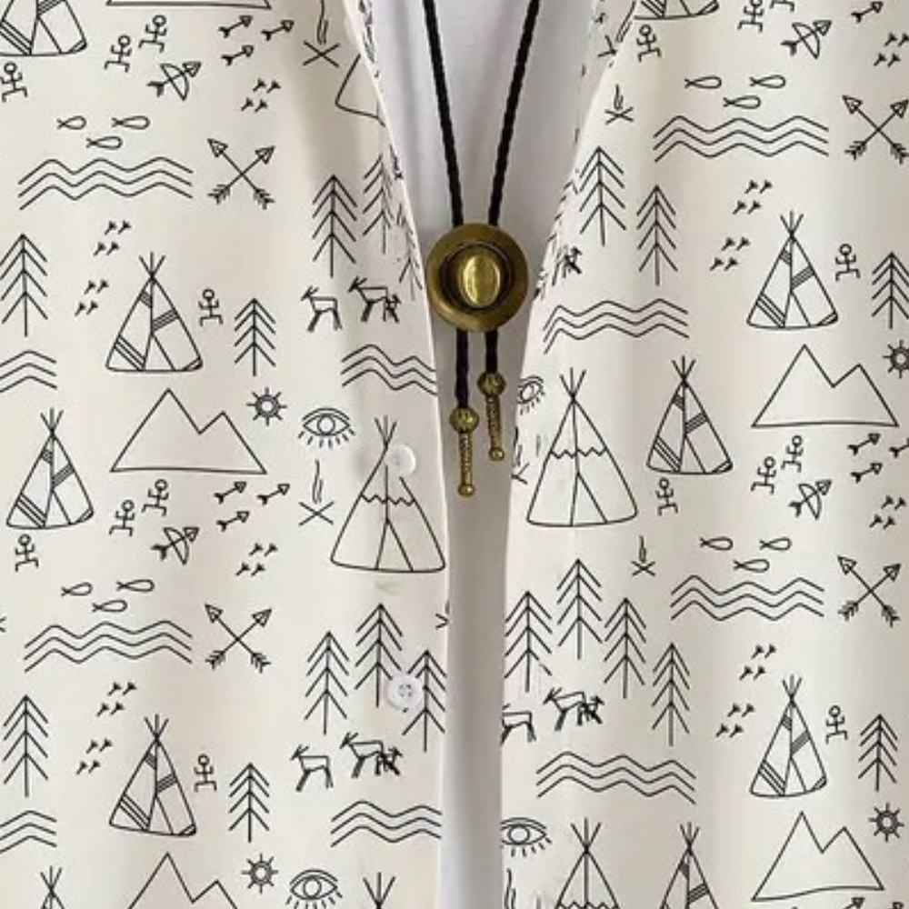 Herren Freizeithemd mit geometrischem Muster - Kurzarm-Luzern Mode