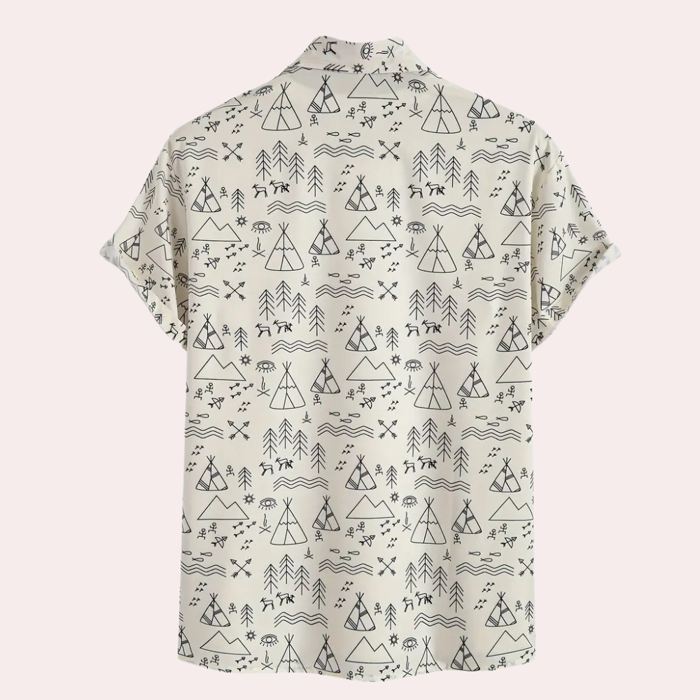 Herren Freizeithemd mit geometrischem Muster - Kurzarm-Luzern Mode