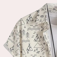Herren Freizeithemd mit geometrischem Muster - Kurzarm-Luzern Mode