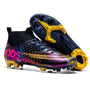 Herren Fußballschuhe | Hohe Knöchel | Grip | Schnürung | Noppen-Grafit-39-Luzern Mode