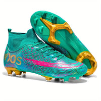 Herren Fußballschuhe | Hohe Knöchel | Grip | Schnürung | Noppen-Mondlicht-39-Luzern Mode