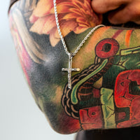 Herren-Halskette mit Kreuz | Glauben Stilvoll Robust Langlebig Silber Gold-Luzern Mode