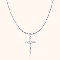Herren-Halskette mit Kreuz | Glauben Stilvoll Robust Langlebig Silber Gold-Silber-Luzern Mode