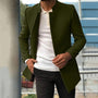 Herrenjacke | Herbst | Winter | Knöpfe | Tweed | Tailliert | Unifarben-Dunkelgrün-S-Luzern Mode