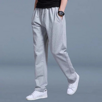 Oversized Herren Jogginghose mit Taschen - Bequeme Sporthose-Hellgrau-M-Luzern Mode