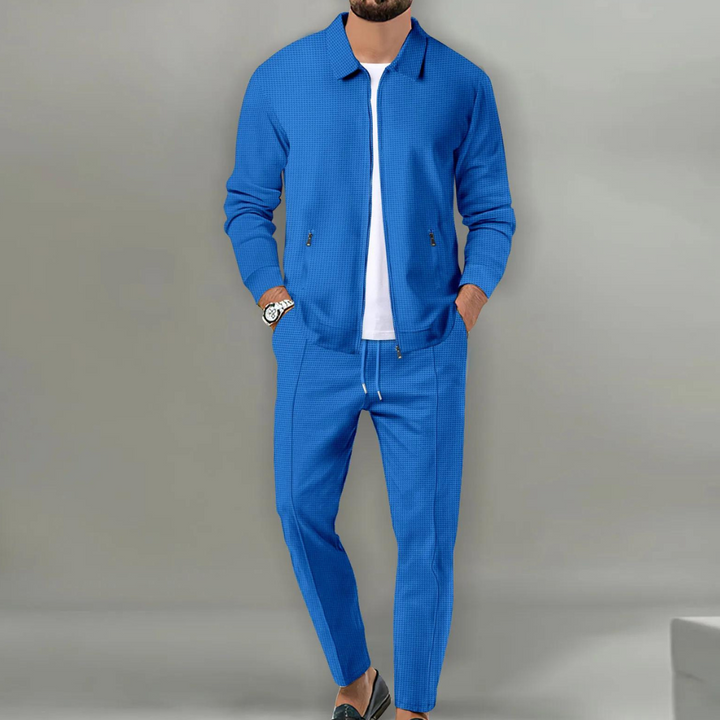 Herren Anzug Set: Stilvolle Jacke und Hose Kombination-Blau-S-Luzern Mode