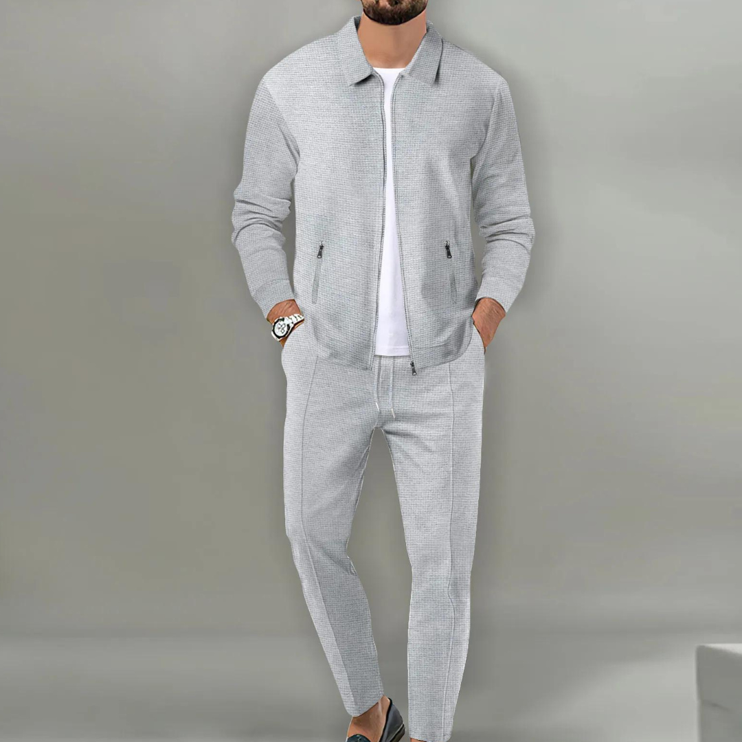 Herren Anzug Set: Stilvolle Jacke und Hose Kombination-Grau-S-Luzern Mode