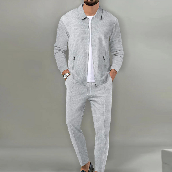 Herren Anzug Set: Stilvolle Jacke und Hose Kombination-Grau-S-Luzern Mode