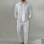 Herren Anzug Set: Stilvolle Jacke und Hose Kombination-Grau-S-Luzern Mode