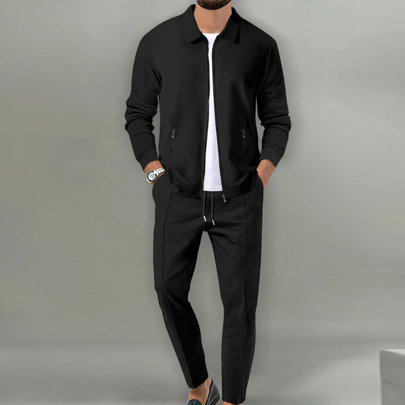 Herren Anzug Set: Stilvolle Jacke und Hose Kombination-Schwarz-S-Luzern Mode