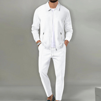 Herren Anzug Set: Stilvolle Jacke und Hose Kombination-Weiß-S-Luzern Mode