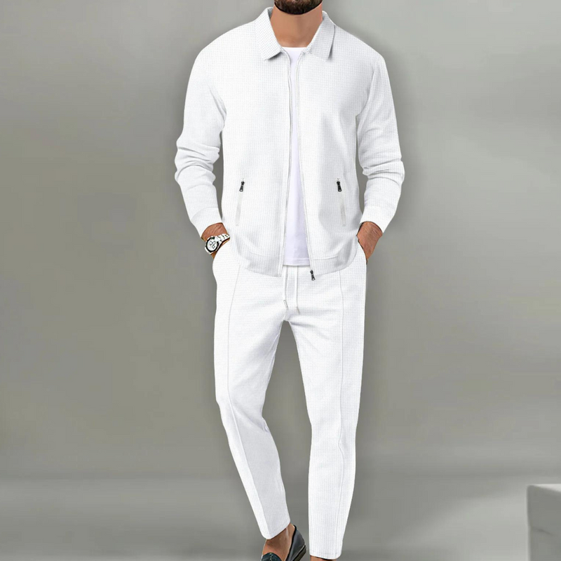 Herren Anzug Set: Stilvolle Jacke und Hose Kombination-Weiß-S-Luzern Mode