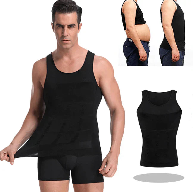 Herren Kompressions Unterhemd | Einfarbig | Atmungsaktiv | Nahtlos-Luzern Mode