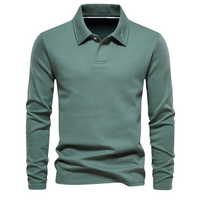 Herren Langarm Poloshirt für Business und Freizeit-Grün-S-Luzern Mode