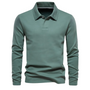 Herren Langarm Poloshirt für Business und Freizeit-Grün-S-Luzern Mode