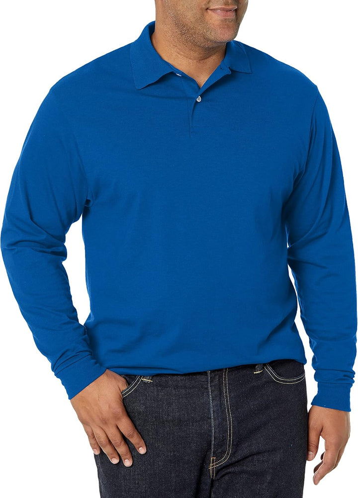 Langarm Herren Poloshirt - Bequemes Freizeitoberteil-Blau-S-Luzern Mode