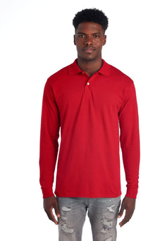 Langarm Herren Poloshirt - Bequemes Freizeitoberteil-Rot-S-Luzern Mode