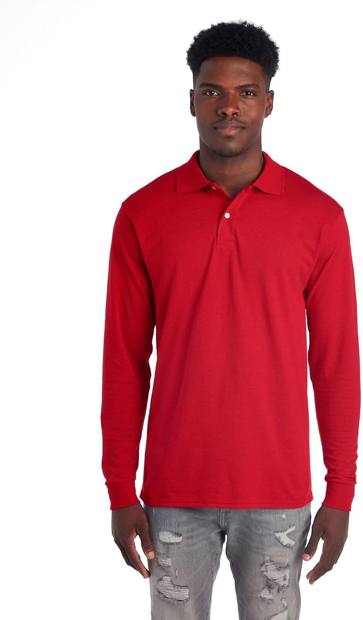 Langarm Herren Poloshirt - Bequemes Freizeitoberteil-Rot-S-Luzern Mode