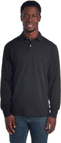 Langarm Herren Poloshirt - Bequemes Freizeitoberteil-Schwarz-S-Luzern Mode