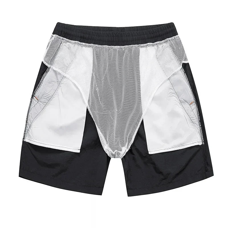 Herren Laufshorts Sommer | Doppellagig | Reißverschluss | Atmungsaktiv | Sportlich-Luzern Mode